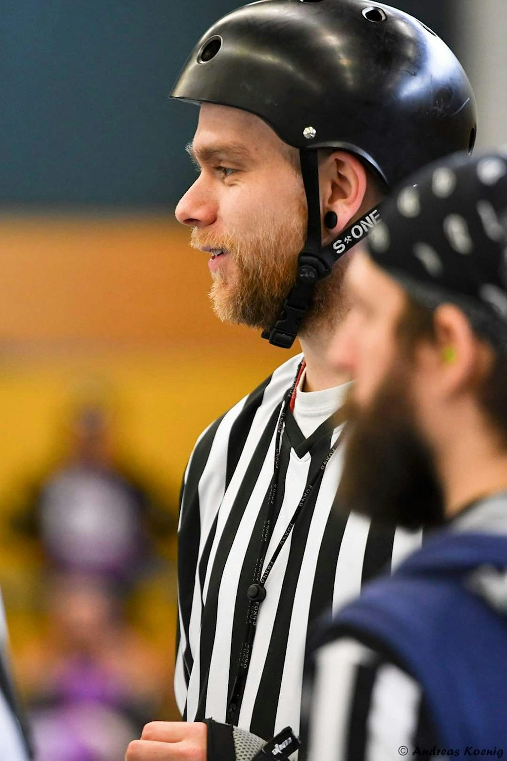 Peter officiating Roller Derby